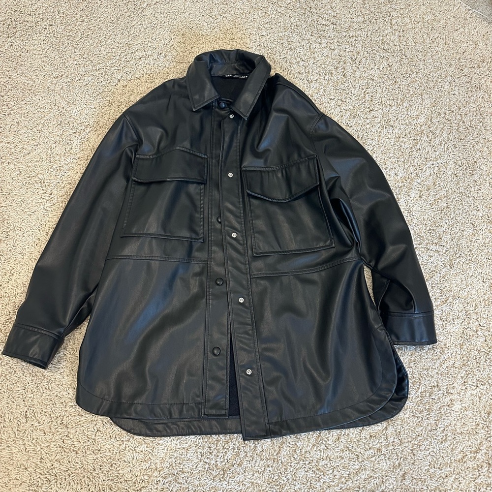 Zara Leather Shacket